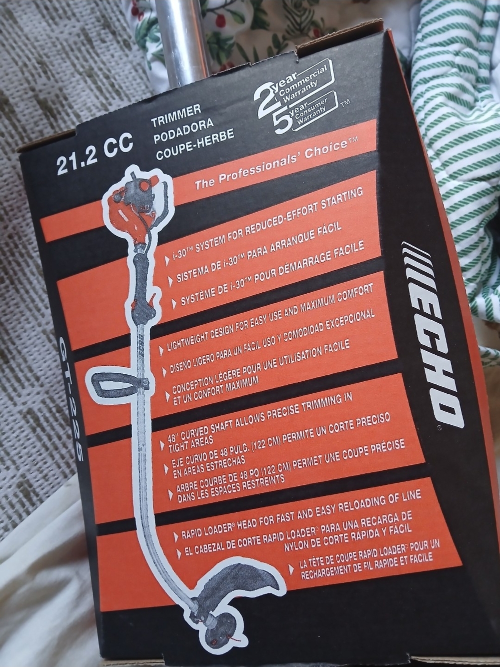 Echo Black & Orange Trimmer Box Packaging